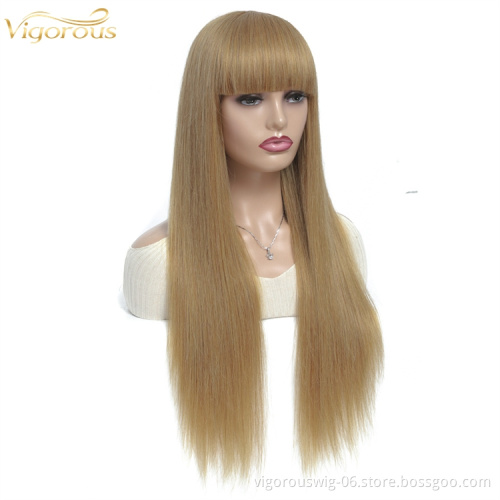 Vigorous free sample wholesale 9A grade blonde straight raw brazilian 100% human hair half wig for black women